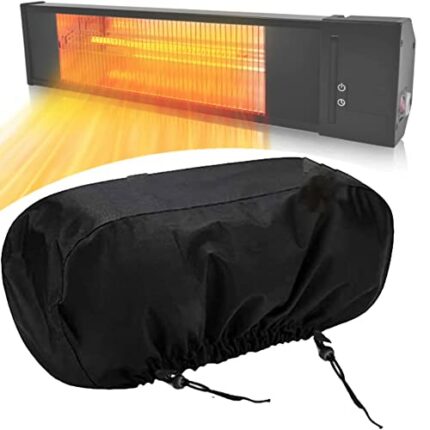Universal Wall-Mounted Patio Heater Cover-420D Black Oxford Waterproof Dustproof Electric Infrared Heater Covers for Indoor Outdoor Garage Backya
