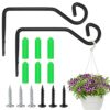 2 Pack Hanging Basket Bracket, Wall Hanging Plant Basket Holder Hanger Hooks Brackets for Garden Light Flower Pots Bird Feeders Plants Lanterns W