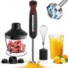 UUOUU Hand Blender 1200W, 5 in 1 Kitchen Stick Immersion Blender with Smart Speed, Heavy Duty Handheld Mixer Stainless Steel, with Milk Frother,