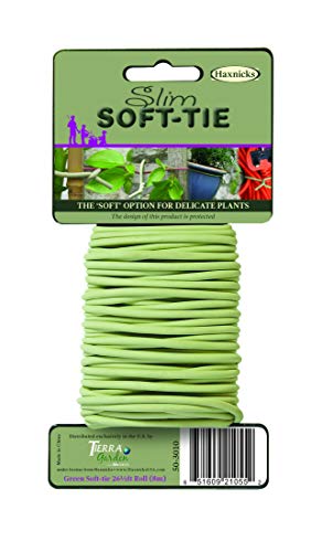 Haxnicks Original Slim Soft Tie Garden Tie | Gentle Plant Support | Reusable Altrnative To Garden Twine | 8m Green | Tie010300