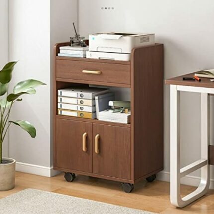 CZDYUF Shelf Placement Cabinet Floor Shelf Office Filing Cabinet Wooden Movable Computer Desk Side Low Cabinet (Color : Rosso, Size : 86 * 36 * 5