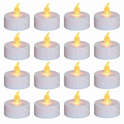 Battery Operated Flameless Tea Lights Candles, Realistic Bright Flickering 24 Pack Electric Candle lamp,Long Lasting 100 Hours Warm Yellow Light