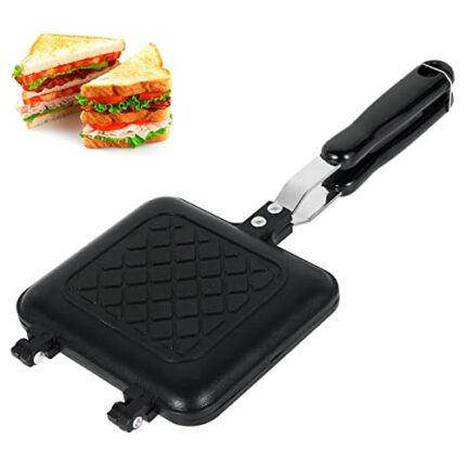 Toastie Maker Double Side Bread Frying Pan Non Stick Stovetop Sandwich Maker Toast Machine with Heat-Resistant Handles Multiple Purposes Sandwich