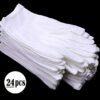 24 Pcs (12 Pair) White Cotton Gloves for Dry Hand Moisturizing Cosmetic Eczema Hand Spa and Coin Jewelry Inspection, Checking Gloves,Serving Glov