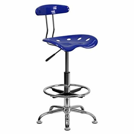 Flash Furniture Drafting Stool, Metal, Nautical Blue, 50.8 x 43.82 x 104.14 cm