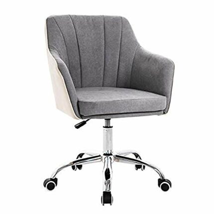 WLABCD Chairs Swivel Adjustable Height Comfy Fabric with Chrome Base Desk,Computer Home Office Furniture Chairs/Gray/As Shown