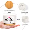 Wife Birthday Gifts, Valentines Gifts for Wife Her from Husband, Best Wife Succulent Pots, Unique Presents for Wife on Anniversary Wedding Christ