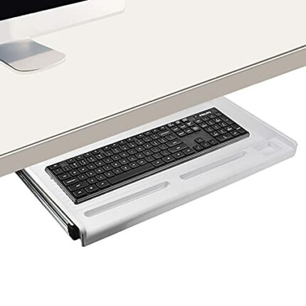 WANGFENG Keyboard Tray Under Desk, Ergonomic Design Adjustable Height Keyboard Desk Tray Easy Installation for Home Office School Typing Gaming U