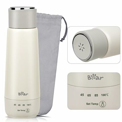 Bear 4-temperature Control Electric Kettle,300ml Portable Travel Fast Boil Kettle with Keep Warm Function and Storage Bag,Single Touch Control,Do