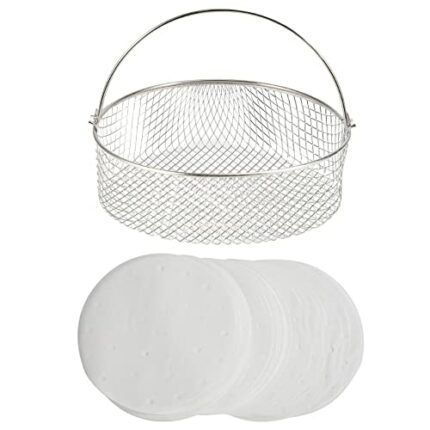 Geieold Air Fryer Basket for Mesh Steamer Basket for Ninja Foodi 6.5, 8Qt,Air Fryer Basket,Air Fryer Crisping Basket with Handle