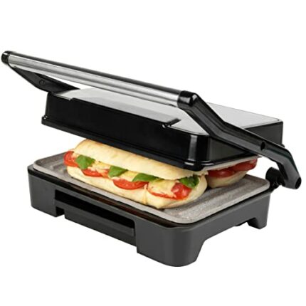 Progress Multi-Purpose Non-Stick Panini Press - Health Grill With Marble Effect Coating, 750W Toastie Maker, No Need for Oil, Drip Tray for Exces
