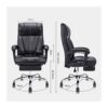ZXFYHD Desk Chair,Office Chair Swivel Office Chair Ergonomic Adjustable Hight Computer Chair Tilt Function Leather Reclining Black