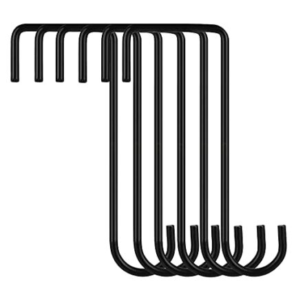 6 Pieces Fence Hooks, Heavy Duty Over Door Hooks Stainless Steel Plant Hanger Garden Hanging Brackets Hooks for Indoor Outdoor Plant Hanging, Bir