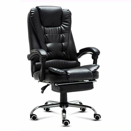 ZCMEB Executive Office Chair with Leather, Swivel Desk Chair for Home and Office, Ergonomic Computer Chair with Adjustable Seat (Color : Black(s)