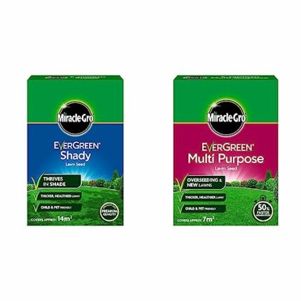 Miracle-Gro Evergreen Shady Lawn Seed 420 g - 14 m2 & Evergreen Multi Purpose Lawn Seed 210 g - 7m2