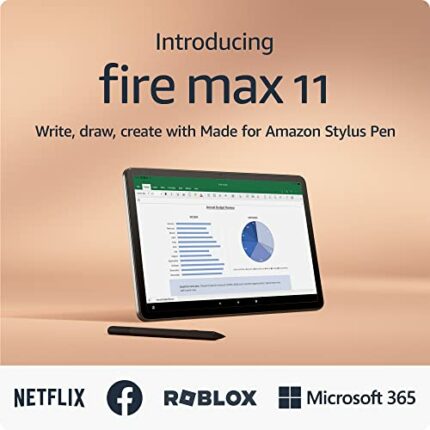 Introducing Amazon Fire Max 11 tablet and Stylus Pen, handwrite notes or doodle ideas anywhere, 128 GB, Grey, without Ads