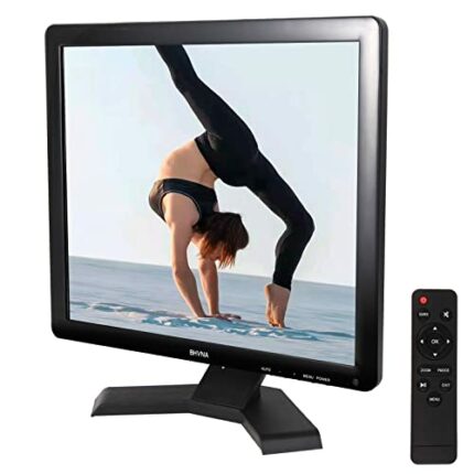 BHVNA 17 Inch Monitor Display CCTV Camera Surveillance LCD Monitor Support HDMI AV BNC VGA USB Multi-Function Input 1280x1024 Full HD Small PC Mo