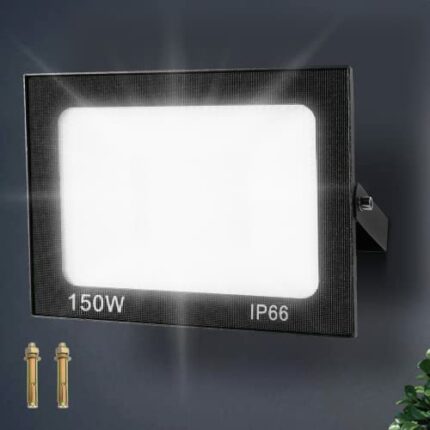 Viugreum 150W Led Floodlight Outdoor 12000LM Safety Light IP65 Waterproof Garden Flood Lights Unique Shell Work Lighting Cold White 6500K Wall Li