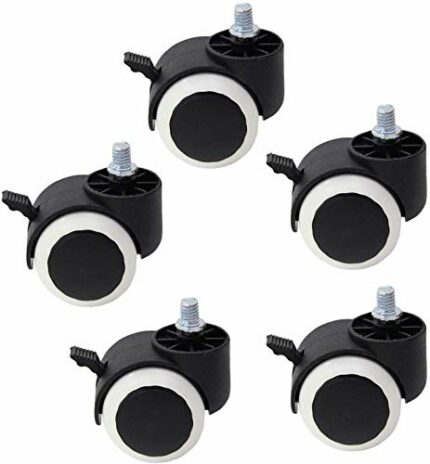 GTYT Replacement PU Castor Wheels For Office Chair,2 Inch 50mm Furniture Casters, Twin Wheel Rotate Caster Roller,Floor Protecting,with Threaded
