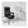 ZXFYHD Desk Chair,Office Chair Swivel Office Chair Ergonomic Adjustable Hight Computer Chair Tilt Function Leather Reclining Black
