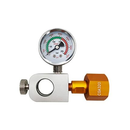 Soda Co2 Refill Adapter with Big Pressure Gauge for Pink Co2 Cylinder,Soda Co2 Exchange Carbonator Fill Station Compatible with DUO Terra Art Sod