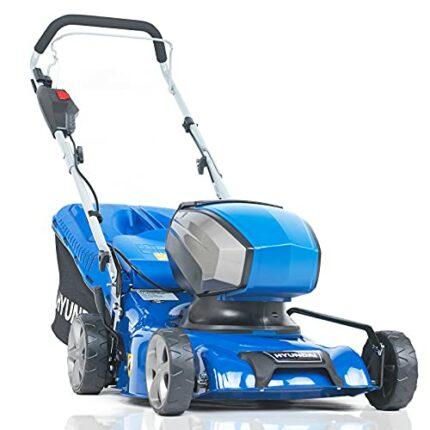 Hyundai 40V Lithium-Ion Battery Lawnmower, 42cm / 420mm Cutting Width, Cordless Lawnmower with Battery & Charger, Mulching, 45L Bag & 3 Year Warr