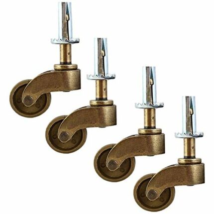 GTYT Vintage Furniture Castor,Antique Copper Swivel Caster Wheels,Mute Swivel Wheel,with Plunger Rod M10,for Sofa Chair,Coffee Table,Retro Furnit