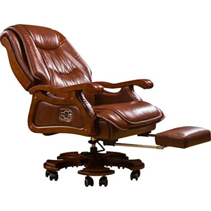 YT.JYUERI Relax Comfortably Safe Managerial Chairs Ergonomic Executive Office Chair, Boss Chair Liftable and Rotatable High Back PU Leather Swive