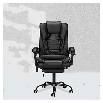 FGHOEV Adjustable Massage Office Chair Reclining High Back Chair Big Tall Leather Ergonomic Swivel Chair with Footrest