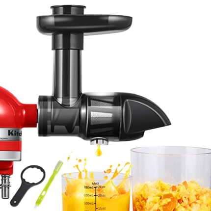 Cold Press Juicers Attachment for Kitchenaid Stand Mixers, AMZCHEF Masticating Slow Juicer Accessories for Kitchen Aid Mixers, Slow Juicer Replac