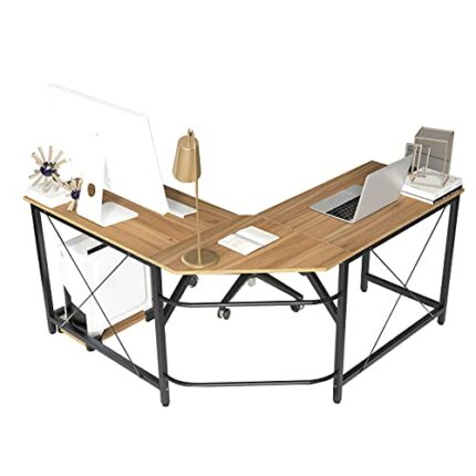 soges Computer Desk L-Shaped Desk Large Corner Desk L(150+150) * W55 * H76 cm Office Table Computer Workstation for Home and Office, LD-Z01-OK