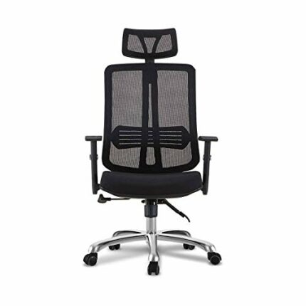 ZCMEB Mesh Office Chair Ergonomic Office Chair Computer Desk Chair, Mesh Seat and Back, Wide Headrest, Adjustable Lumbar Support