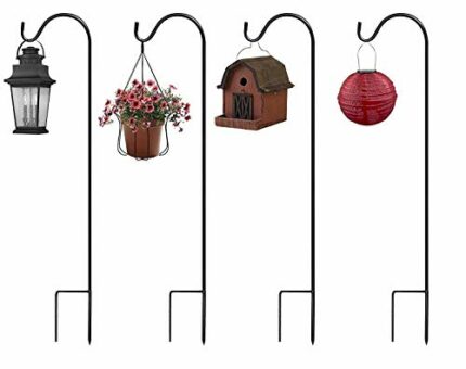 Urban Deco Shepherds Crook Hooks for Garden Lights Adjustable Metal Stake Hangers Garden Heavy Duty Plant Hooks for Garden Lights Weddings Plant