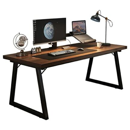 DLOETT Solid Wood Computer Desk Desktop Office Desk Home Writing Desk Lamp Double (Color : D, Size : 180CM)