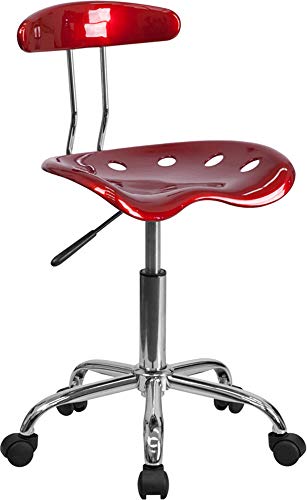 Flash Furniture Office Chair, Chrome, Wine Red, 41.91 x 43.18 x 88.27 cm