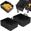 2PCS Silicone Air Fryer Liners for Ninjas Dual Air Fryer, Double Silicone Pot for Ninja Dual Air Fryer Reusable Silicone Air Fryer Liner Air Frye