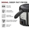 Tower T17069 Kitchen 0.9L Deep Fat Fryer, 840W, Stainless Steel