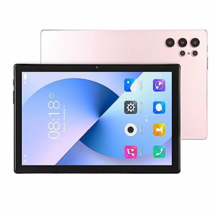 Airshi HD Tablet, Dual SIM Card 100-240V UK Plug 8 24MP Dual Camera 128GB ROM Glonass 5G Tablet for Work (Rose Gold)