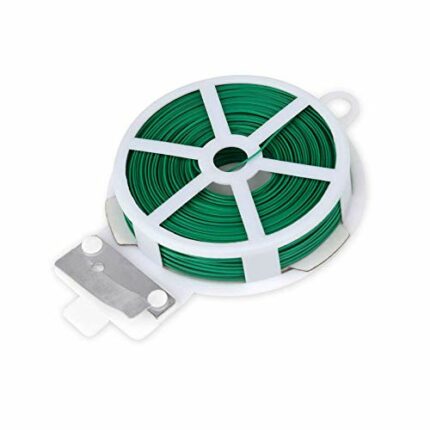 SZXMDKH Garden Tie Wire 50m Plant Twist Ties Wire with Cutter 164 Feet Garden Twist Tie Garden Wire Green Plastic Coated String for Climbing Plan