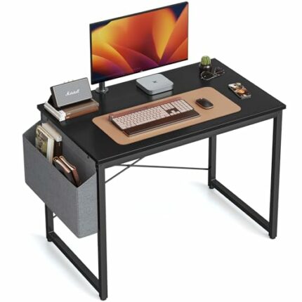 Cubiker Computer Desk 80 cm, Home Office Small Writing Study Desk, Modern Simple Style Laptop Table with Storage Bag, Simple Assembly, Steel Fram