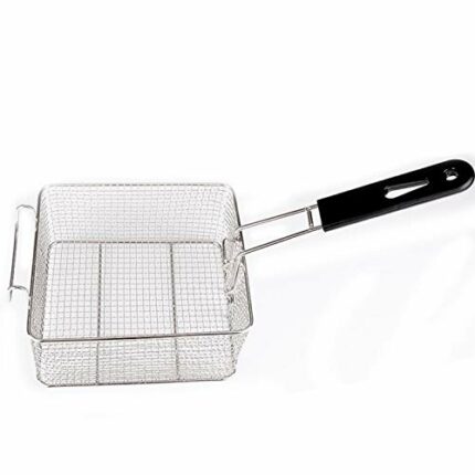 Stainless Steel Deep Fryer Basket, Fish Frying Chip Frying Fry Serving Basket Food Strainer Wire Chip Fried Baskets for Chips, Fries, Shrimps, On