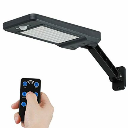 GEYUEYA Home LED IP65 Waterproof Solar Wireless Wall Lights with Motion Sensor and 120° Wide-Angle Detection for Garden, Patio, Yard, Deck, Garag