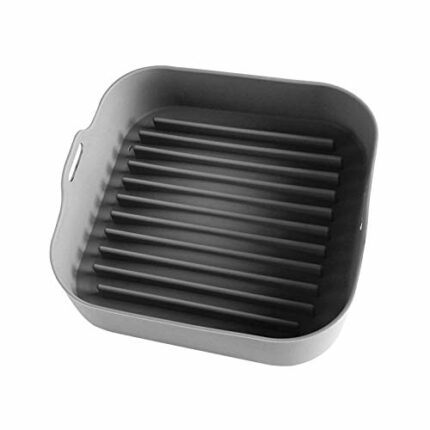 POHOVE 8inch Air Fryer Silicone Pot eplacement of Parchment Paper Liners, No More Harsh Cleaning Basket,Square Air fryer Replacement Basket Food