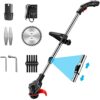 XH&XH Electric brush cutter, push cord electric lawn trimmer, garden tools, lawn mower for lawn, garden, agricultural field, 3900ma, 1 battery