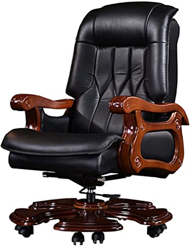 YT.JYUERI Relax Comfortably Safe Office chairExecutive Chair, Solid Wood armrest, PU Leather boss Chair, Swivel Engineering Executive Chair, Home