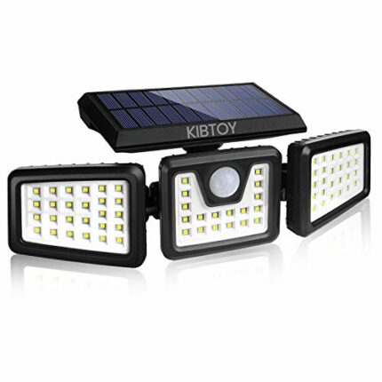 KIBTOY Solar Sensor Outdoor Bright Light Easy to Install, Security Light with 360° Wide Lighting Angle IP65 Waterproof for Front Door,Pathway,Yar