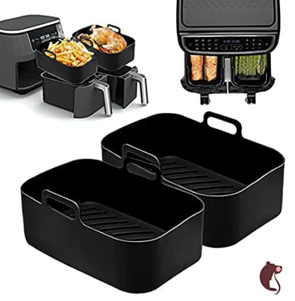 Ninja Dual Air Fryer AF400UK & AF300UK & Sur La' Table Reusable Silicone Basket. 2 piece Air Fryer Liner/Basket. Also safe to use as a Oven & Mic