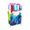 Essentially Yours Pool Equipment Holder with Towel Drying Bars, Mesh Rolling Pool Storage Organizer Bin, Extra Large with Towel Hanger, (34.5" W