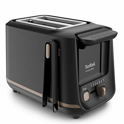 Tefal Black 2 Slot Toaster with Magnetic Clips, Large Controls, 7 Browning Levels, Removable Crumb Tray, Raise Function TT533811
