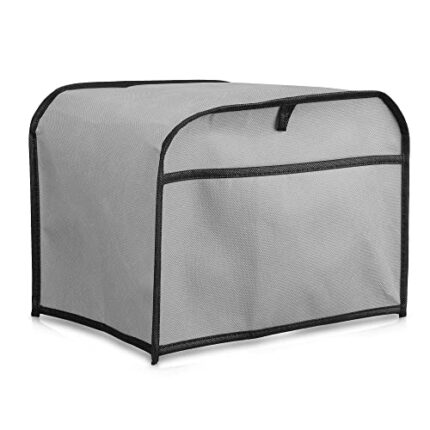kwmobile Cover Compatible with 2 Slice Toaster - Plastic Case for Bread Toaster Machine- Light Grey